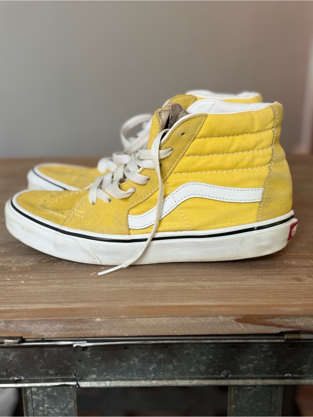 Vans Sk8-Hi Yellow Canvas High-Top Vintage Sneakers